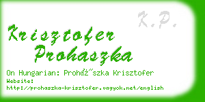 krisztofer prohaszka business card